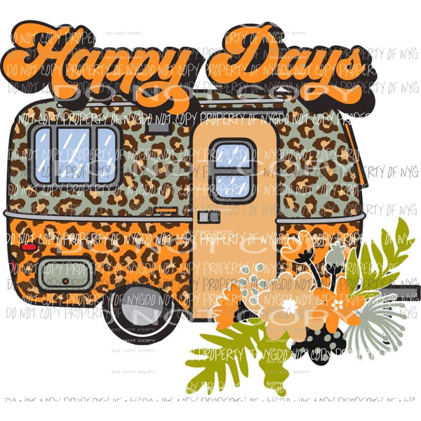 Happy Days ORANGE Non Distressed Sublimation transfers Heat Transfer