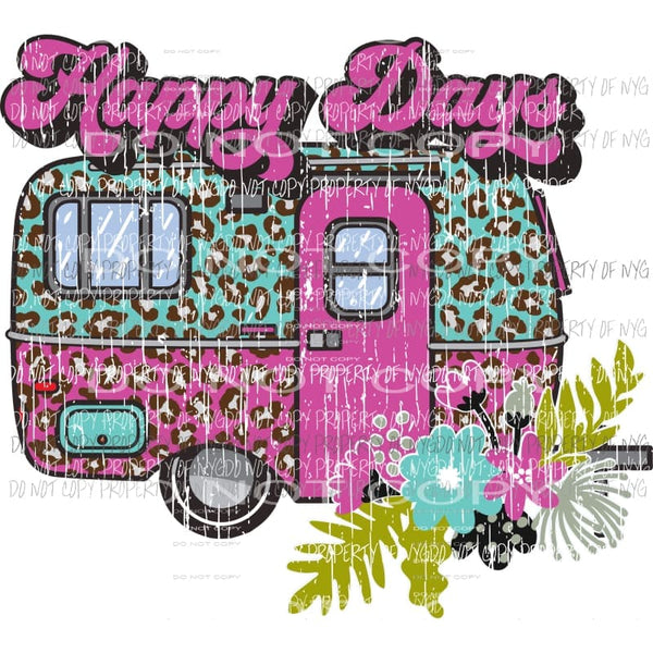 Happy Days PINK AND TEAL Sublimation transfers Heat Transfer