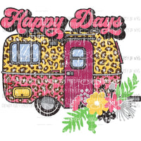 Happy Days YELLOW AND PINK Sublimation transfers Heat Transfer