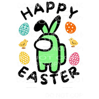 Happy Easter Among Us Green Sublimation transfers - Heat 