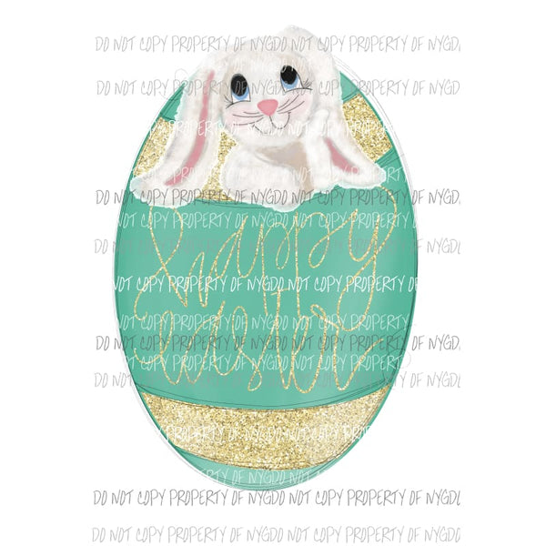 Happy Easter egg with bunny #1 Sublimation transfers Heat Transfer