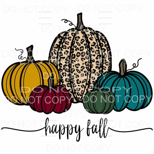 Happy Fall Pumpkins Leopard Fall Colors #589 Sublimation 