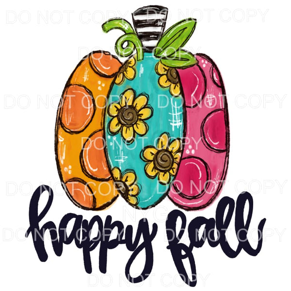 Happy Fall Whimsical Pumpkin Polka Dots Sunflowers #82 