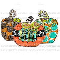 Happy Fall Yall 3 pumpkins Sublimation transfers Heat Transfer