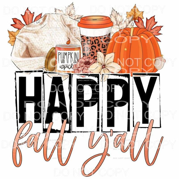 Happy Fall Y’all Sweater Leopard Cup Pumpkin Spice Candle 