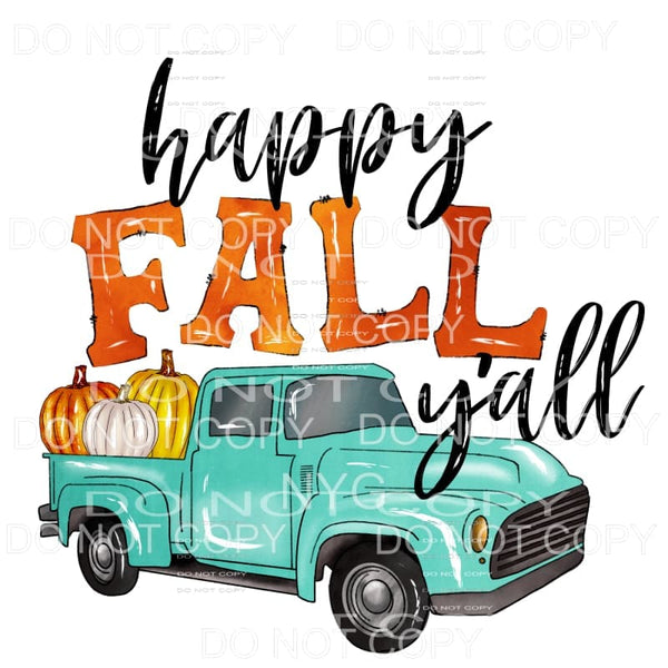 Happy Fall Y’all Vintage Pumpkin Truck Sublimation transfers
