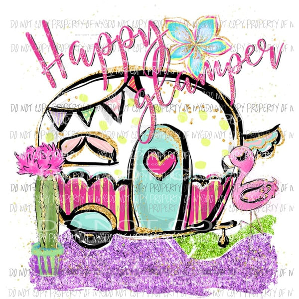 Happy Glamper camper Sublimation transfers Heat Transfer