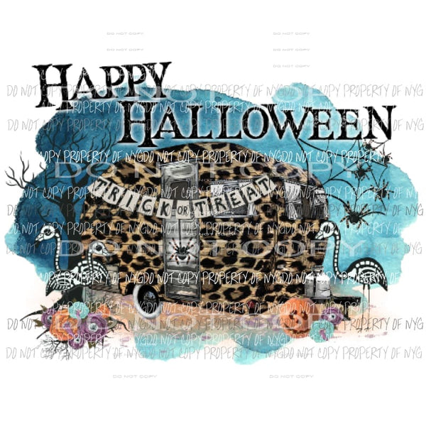 Happy Halloween Camper Sublimation transfers Heat Transfer