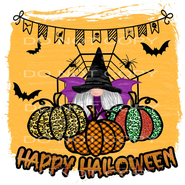 happy halloween gnome #8593 Sublimation transfers - Heat 