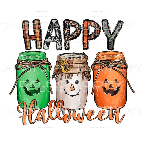 Happy Halloween Jars Sublimation transfers - Heat Transfer