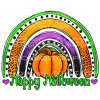 Happy Halloween Pumpkin Rainbow Orange Pumpkin Purple Green 