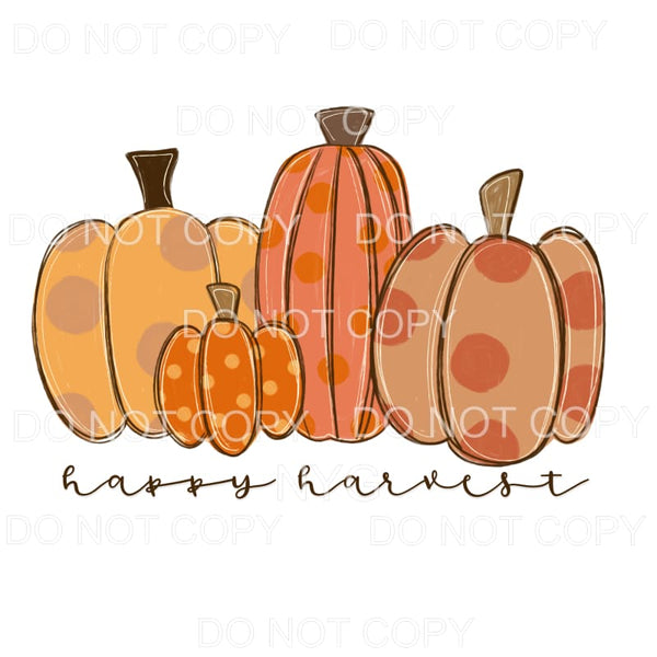 Happy Harvest Fall Orange Polka Dot Pumpkins #158 