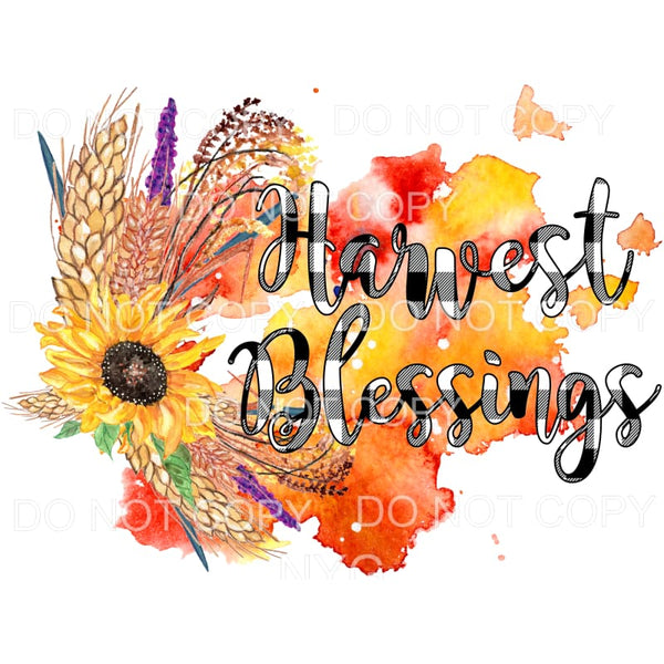 Harvest Blessing Black Buffalo Plaid Sunflower Fall Colors 