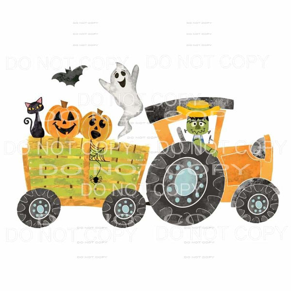 Hay Ride Tractor Pumpkins Ghost Spider Sublimation transfers