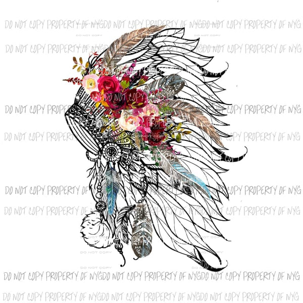 Head Dress Floral # 1 Sublimation transfers Heat Transfer