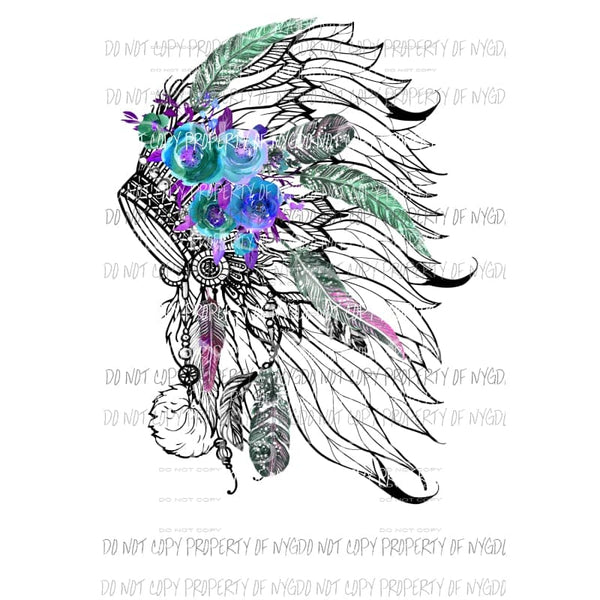 Head Dress Floral # 3 Sublimation transfers Heat Transfer