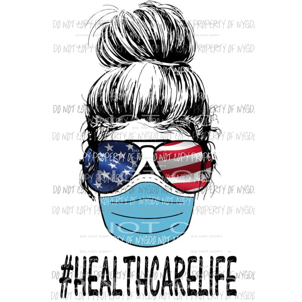 # HEALTH CARE Life Skull FLAG Sublimation transfers Heat Transfer