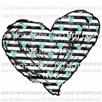 Heart #3 blue Sublimation transfers Heat Transfer