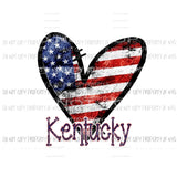 Heart Flag # 3 STATES All states in drop down menu sublimation transfer state Heat Transfer