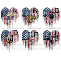 Heart Flag A - F you choose Sublimation transfers Heat Transfer