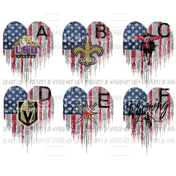 Heart Flag A - F you choose Sublimation transfers Heat Transfer
