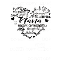 HEART Mama - Mimi - Mom - Nana other names in drop down menu