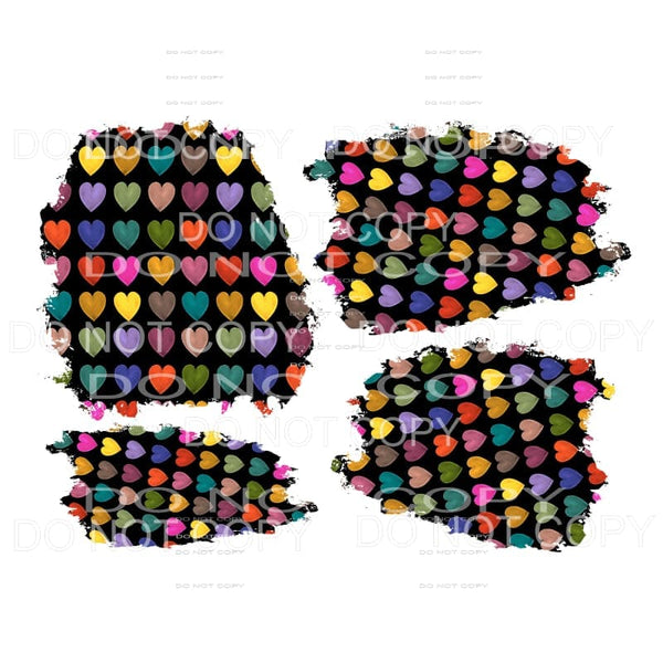 Heart patches # 4443 Sublimation transfers - 13 x 9 inches -