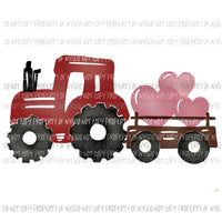 Heart Tractor red Sublimation transfers Heat Transfer