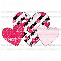 Heart Trio #5 Sublimation transfers Heat Transfer