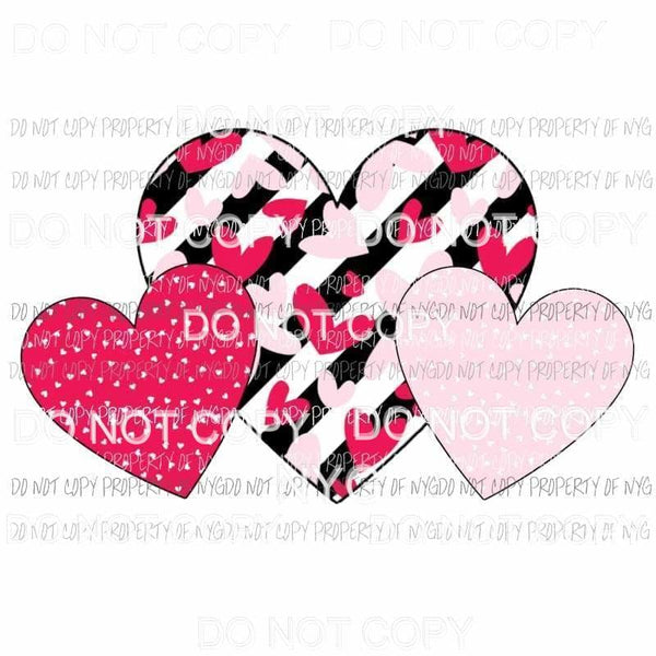 Heart Trio #5 Sublimation transfers Heat Transfer