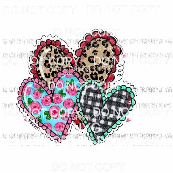 Hearts #1 leopard floral black plaid ruffles Sublimation transfers Heat Transfer