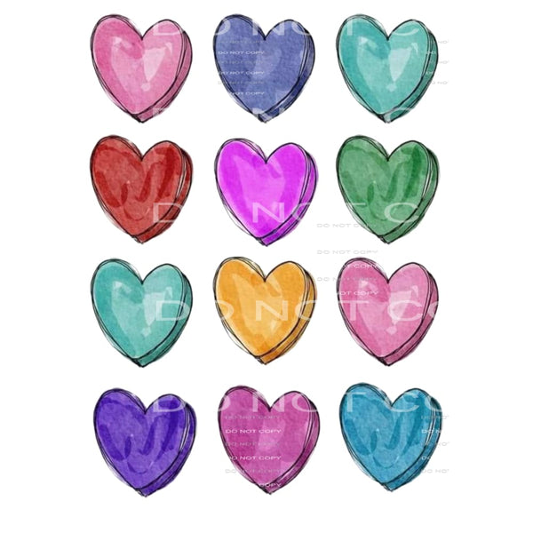 Hearts # 2534 Sublimation transfers - Heat Transfer Graphic