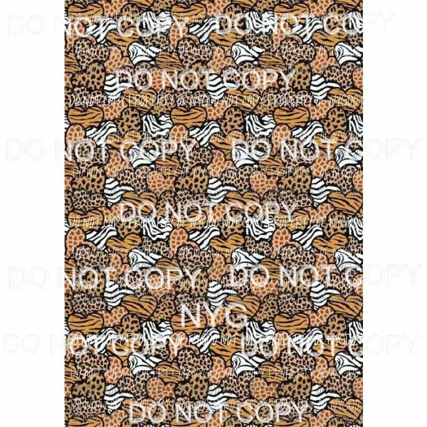 Hearts Leopard Tiger Zebra Sheet Sublimation transfers 13 x 9 inches Heat Transfer