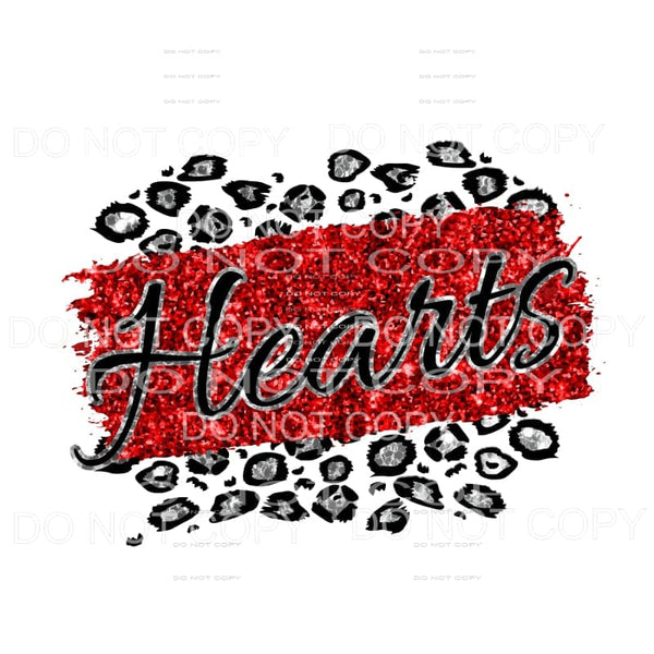 Hearts Red Glitter Leopard Sublimation transfers - Heat 