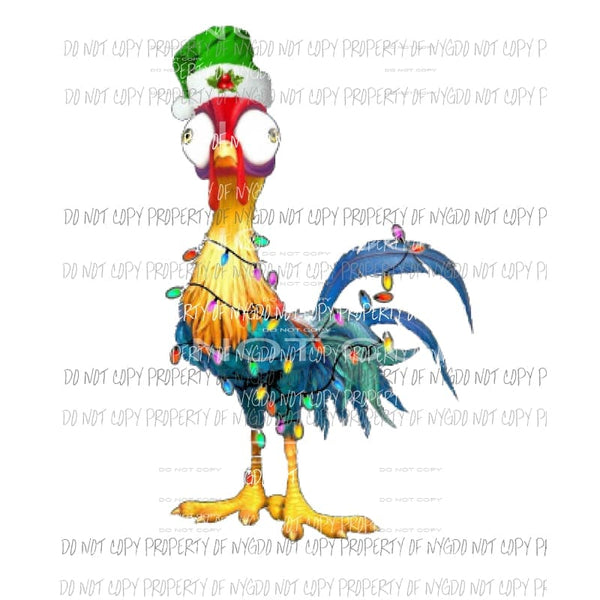 Hei Hei chicken santa Christmas Sublimation transfers Heat Transfer