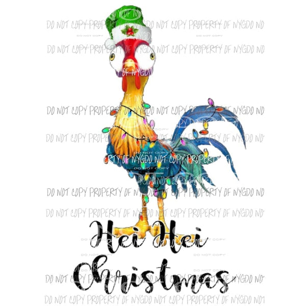 Hei Hei Christmas chicken santa Christmas Sublimation transfers Heat Transfer