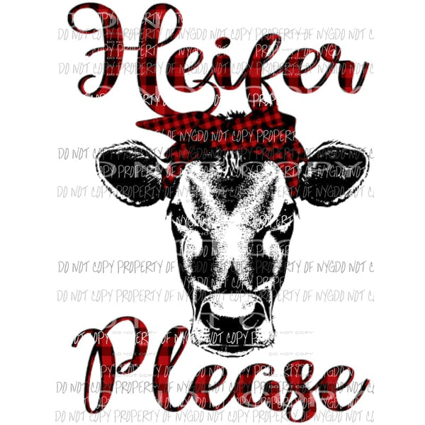Heifer Please Plaid Sublimation transfers Heat Transfer