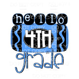 Hello Blue GRADES PRE K TO 5TH GRADE Sublimation transfers -