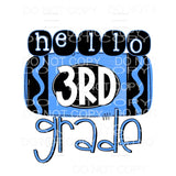 Hello Blue GRADES PRE K TO 5TH GRADE Sublimation transfers -