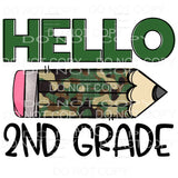 Hello Camo Pencil GRADES preschool PRE K head start TO 5TH 