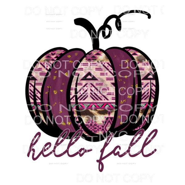 Hello Fall Aztec Pumpkin Sublimation transfers - Heat 