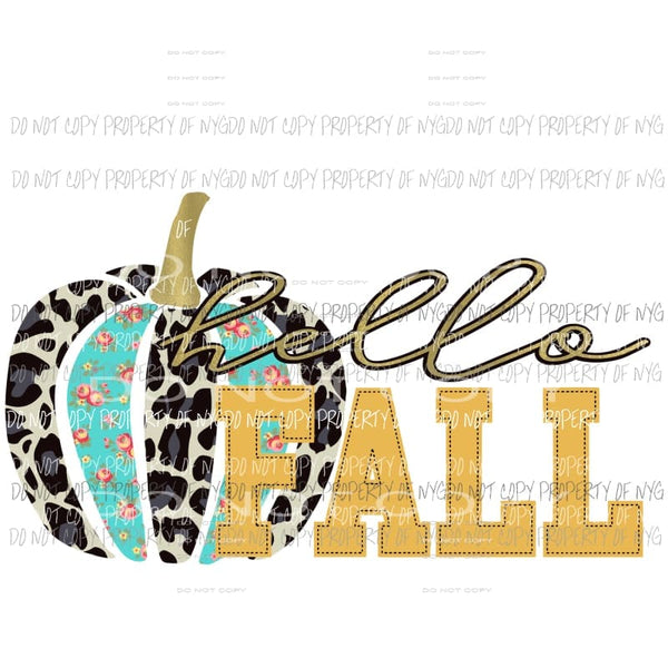 hello fall pumpkin Sublimation transfers Heat Transfer