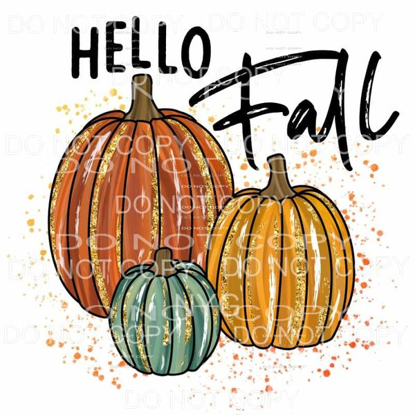 Happy Fall Pumpkin Trio Fall Colors Sublimation transfers - 