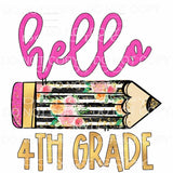Hello Flower Pencil GRADES preschool PRE K TO 5TH GRADE 