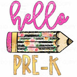 Hello Flower Pencil GRADES preschool PRE K TO 5TH GRADE 