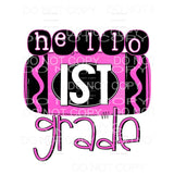 Hello PINK GRADES PRE K TO 5TH GRADE Sublimation transfers -