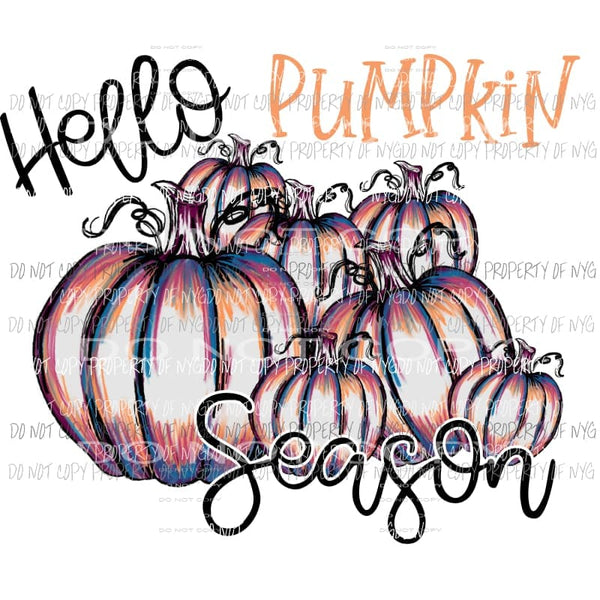 Hello Pumpkin Season fall Halloween Sublimation transfers Heat Transfer