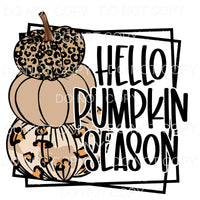Hello Pumpkin Season Leopard Stacked Double Square Frame 