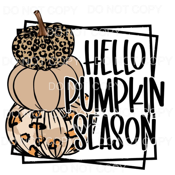 Hello Pumpkin Season Leopard Stacked Double Square Frame 