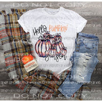 Hello Pumpkin Season Sublimation transfers Heat Transfer